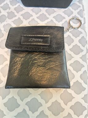 jcpenney Black Leather Key Ring Coin Wallet